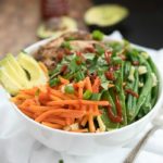 Asian Chicken Quinoa Bowl #glutenfree - this is a filling, healthy meal that can be enjoyed hot or cold! Makes a great meal prep addition!| 