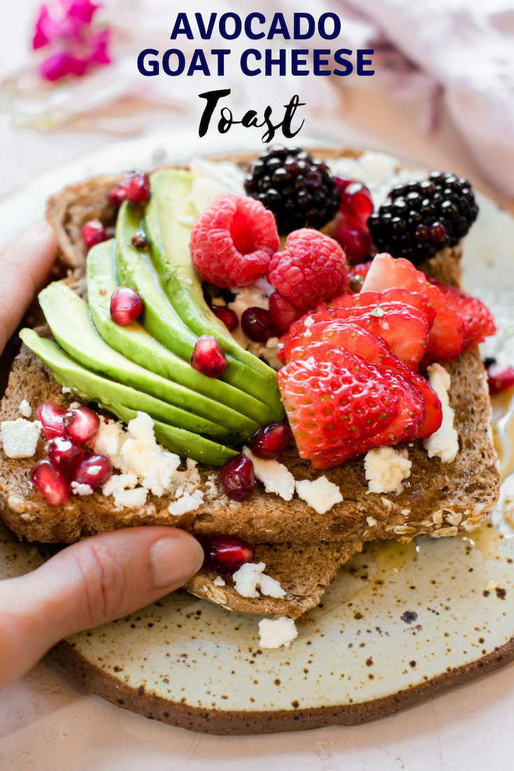 toast with avocado and berries