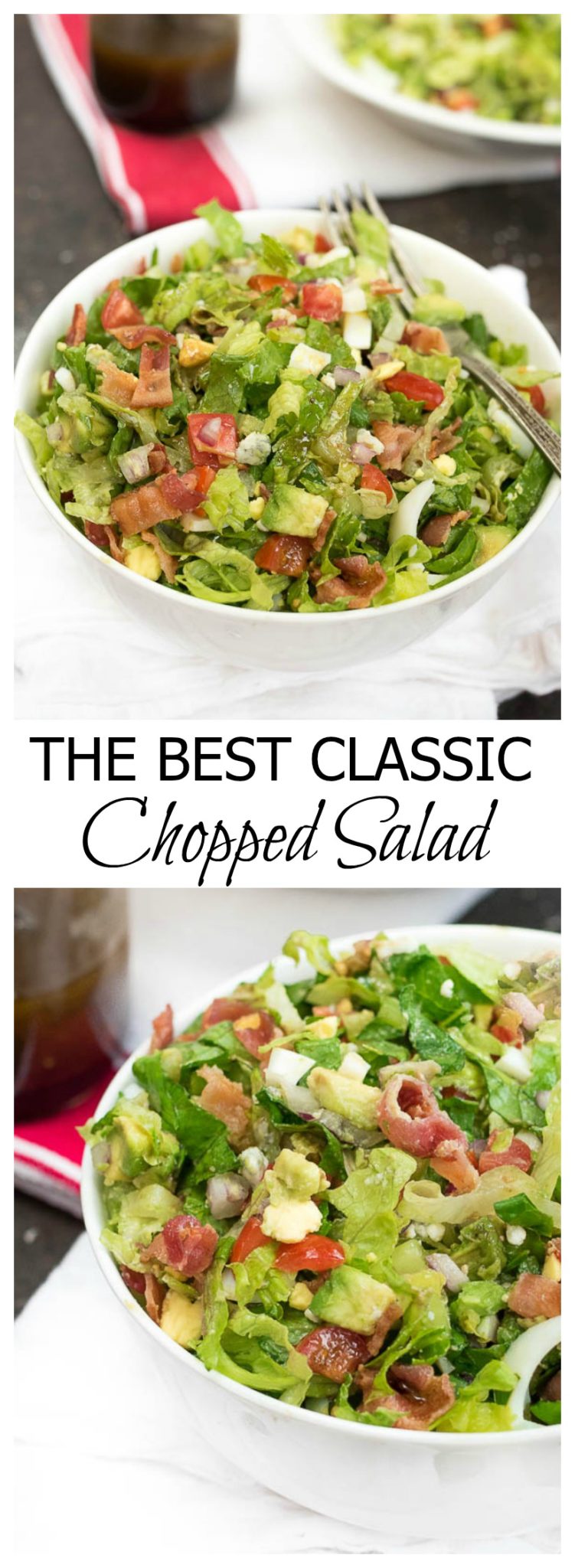 The Best Classic Chopped Salad- this will become a favorite salad from the moment you try it. Perfect for all occasions! | 