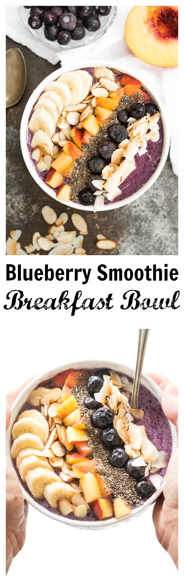 Blueberry Smoothie Breakfast Bowl- a delicious and nourishing bowl that is gluten free, plant based and great for any meal! #ad | 