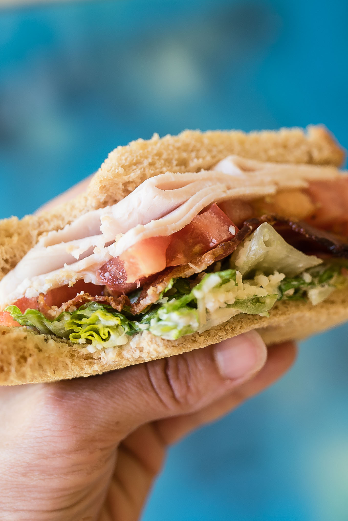 Turkey Caesar BLT Sandwiches are simple to prepare and great to pack for a dinner at the pool or a family picnic.