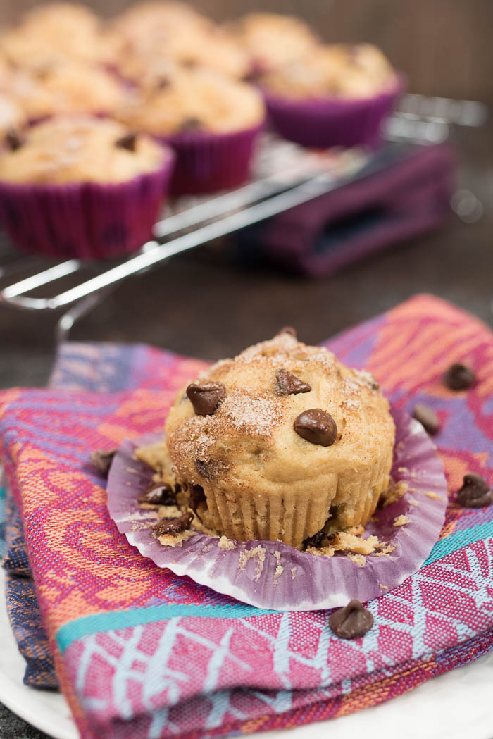 Chocolate Chip Greek Yogurt Muffins- a fun breakfast or snack for the kids, plus info on ways to get more Greek Yogurt into your child's diet! #glutenfree | 