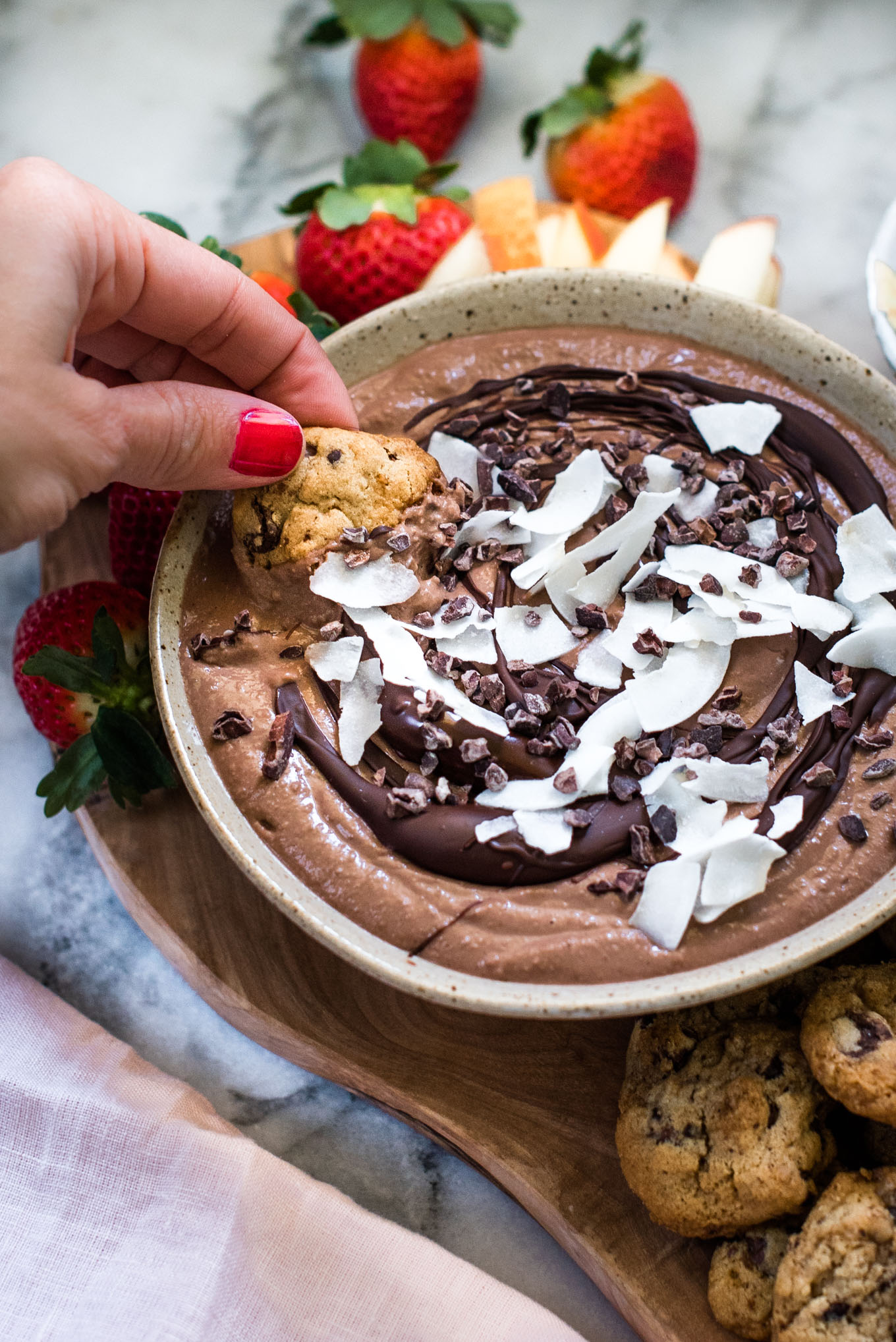 bowl of chocolate hummus