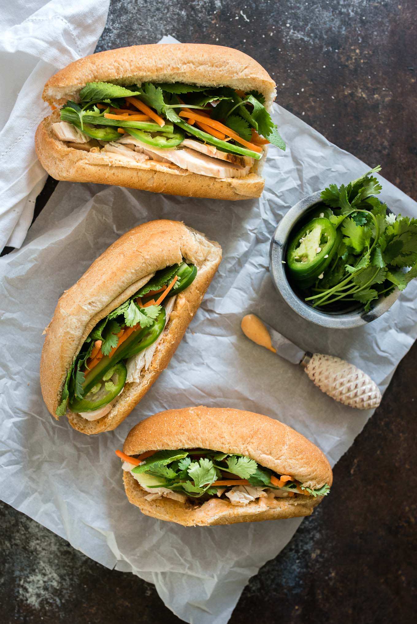 Easy Banh Mi sandwiches are a little spicy, packed with flavor and comes together in no time!