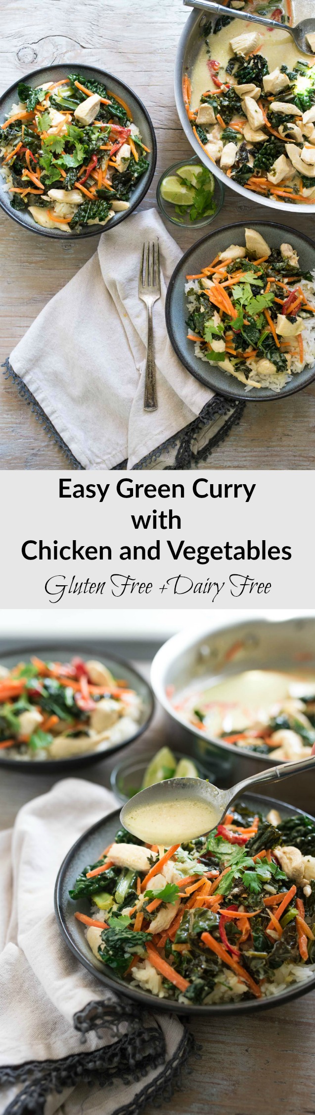 Ready in under 30- forget take out, try this naturally gluten and dairy free easy Green Curry with Chicken and Vegetables