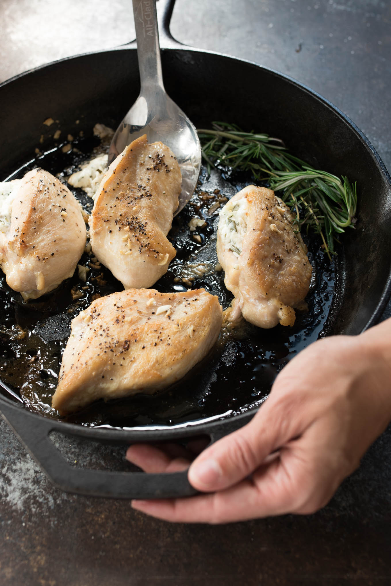 Goat Cheese and Herb Stuffed Chicken Breasts are simple yet fancy...a great dinner for date night, a dinner party or holiday meal. 