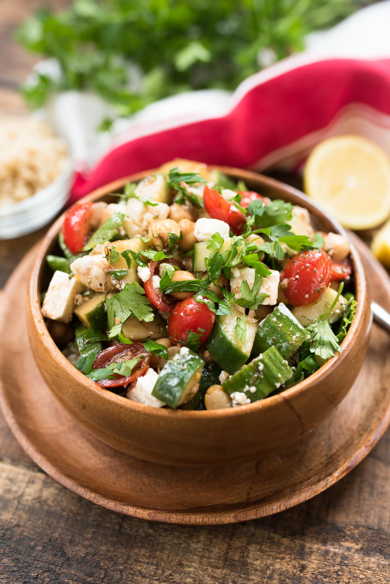 Mediterranean Power Bowl- a plant-based, protein and fiber packed lunch or dinner! | 