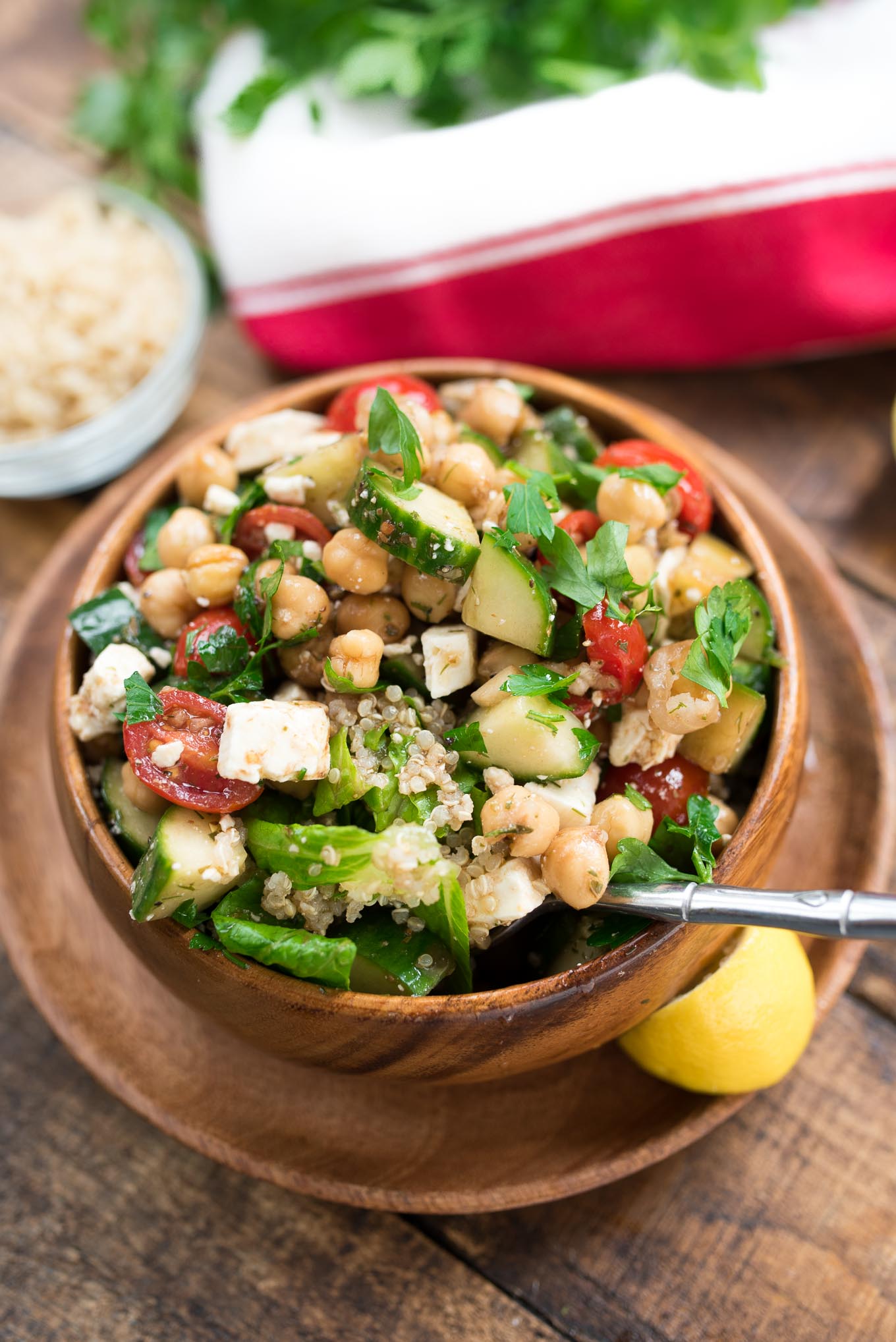 Mediterranean Power Bowl- a plant-based, protein and fiber packed lunch or dinner! | 