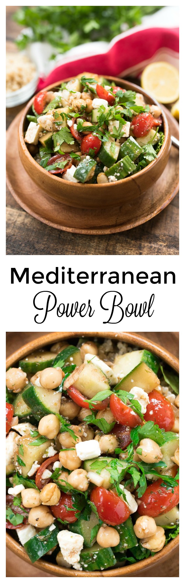 Mediterranean Power Bowl- a plant-based, protein and fiber packed lunch or dinner! | 