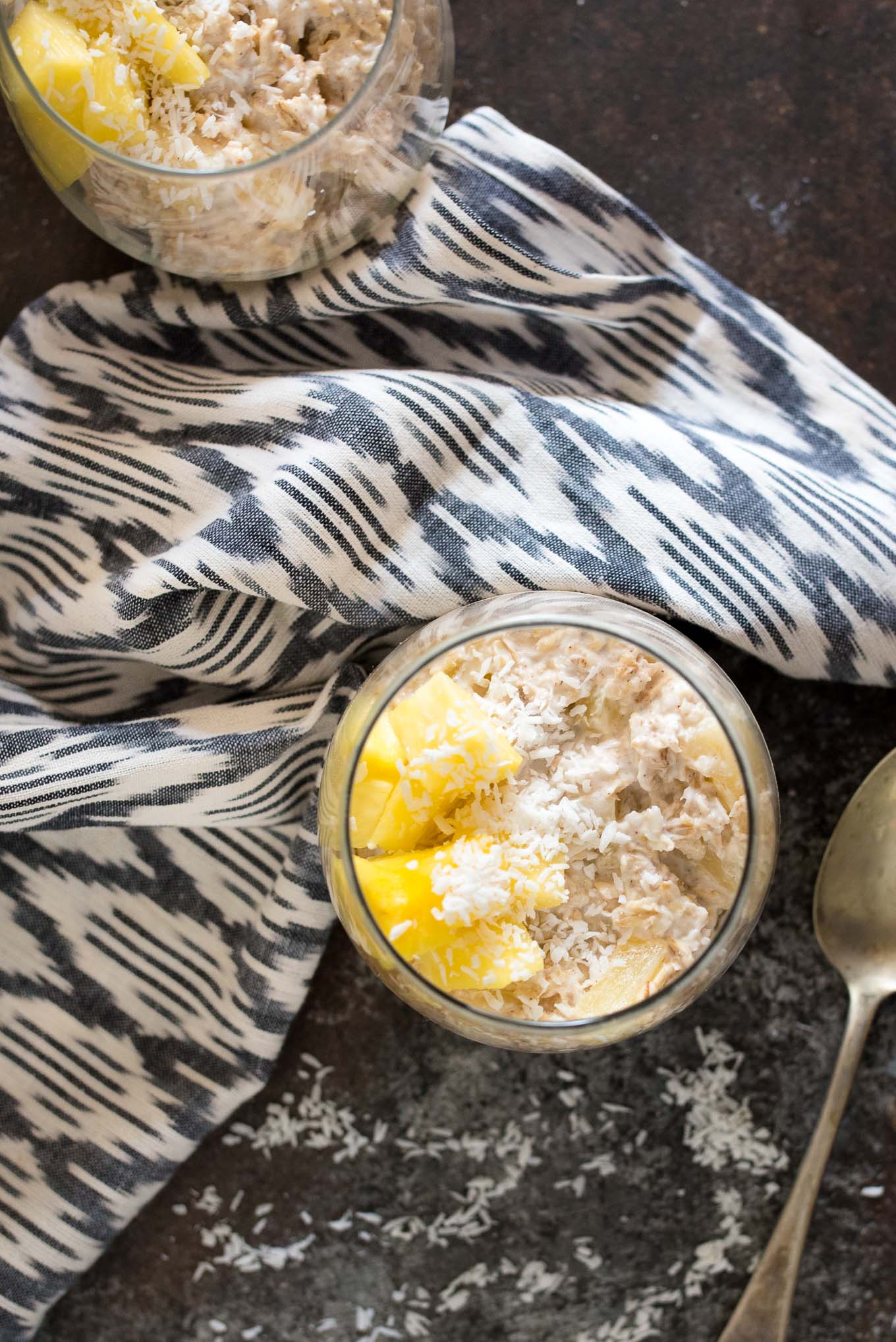 Pineapple Coconut Overnight Oats are a simple, make-ahead breakfast that will provide you with long lasting balanced nutrition!