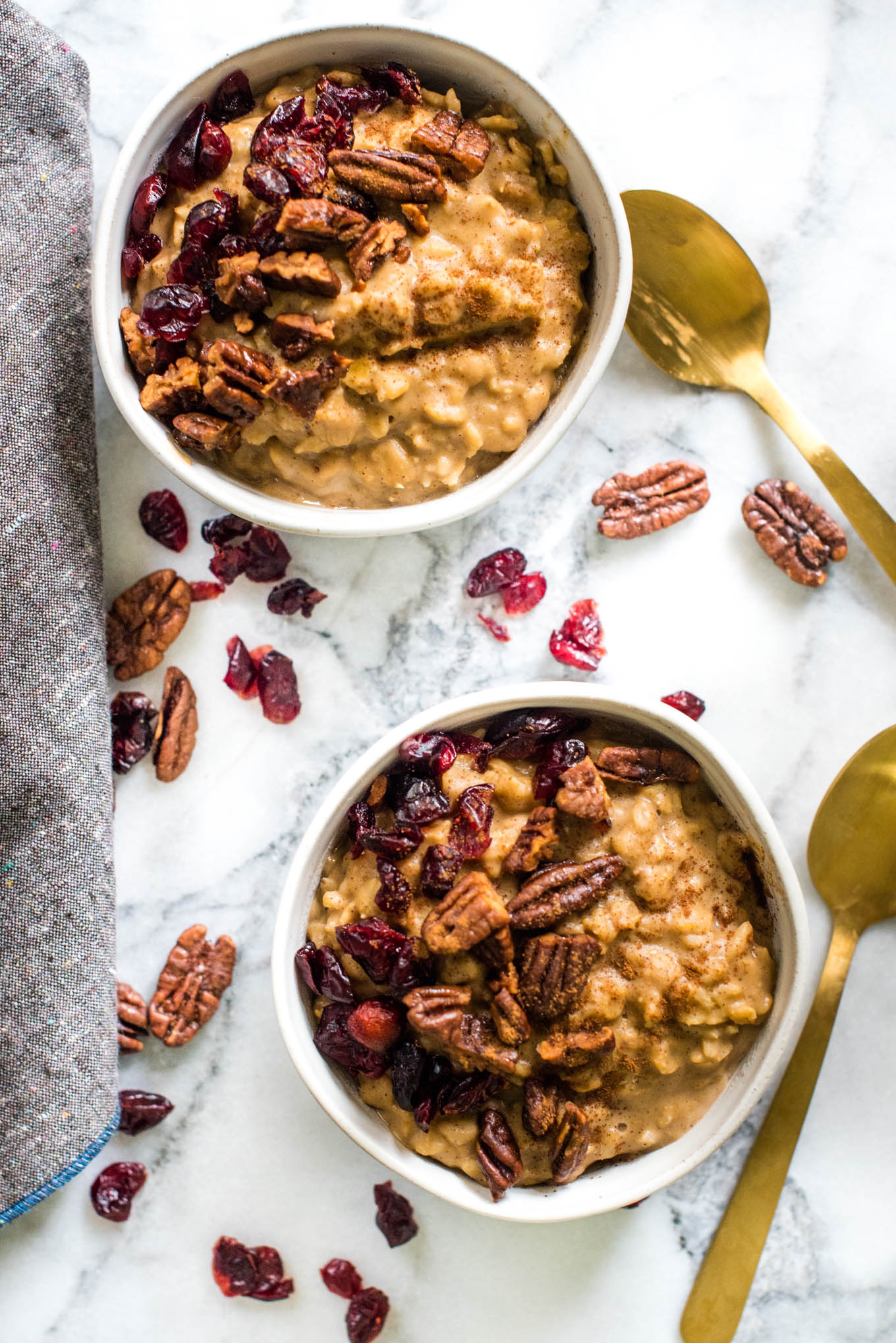 Pumpkin Chai Oatmeal in a bowl 