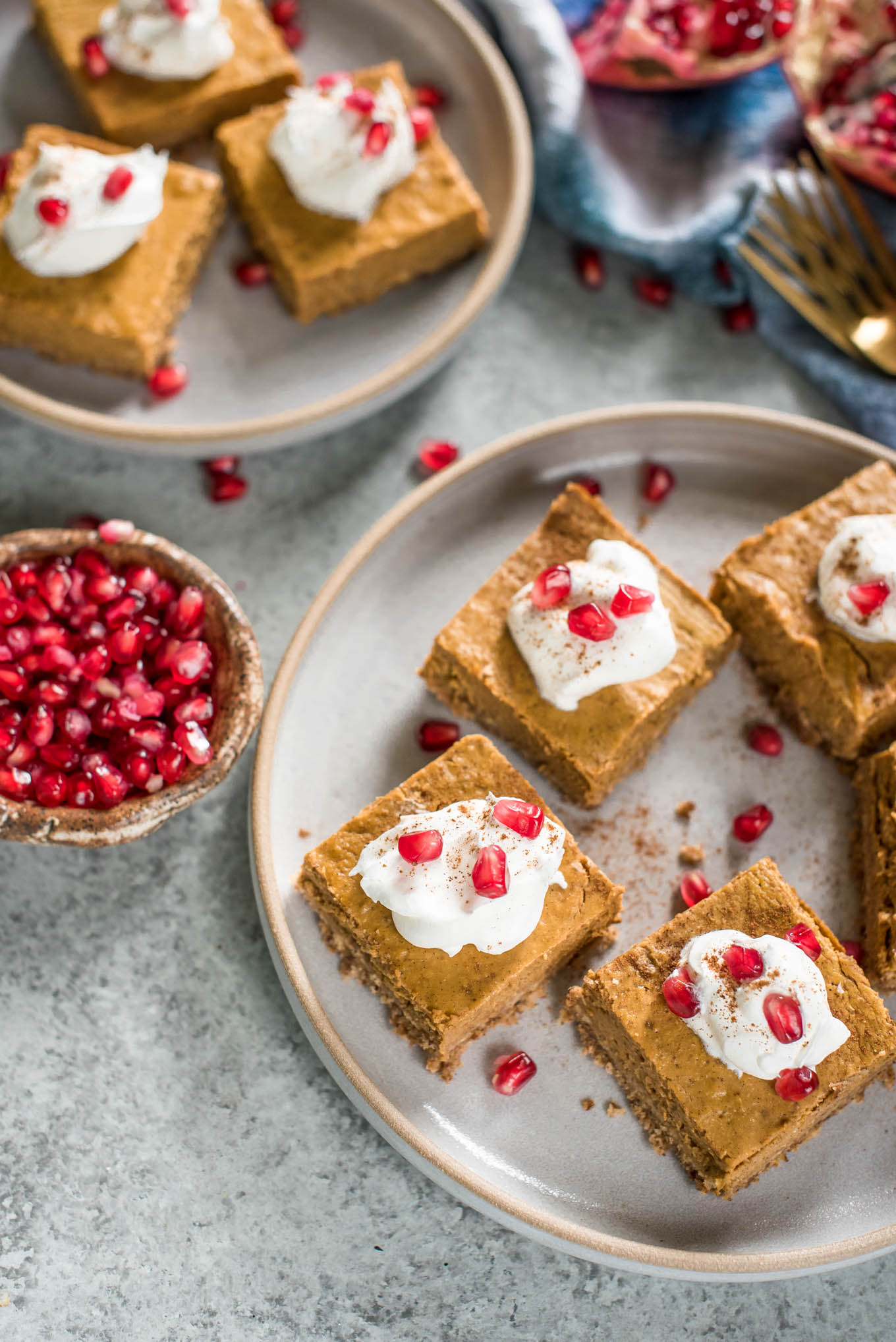 pumpkin pie bars on a plate