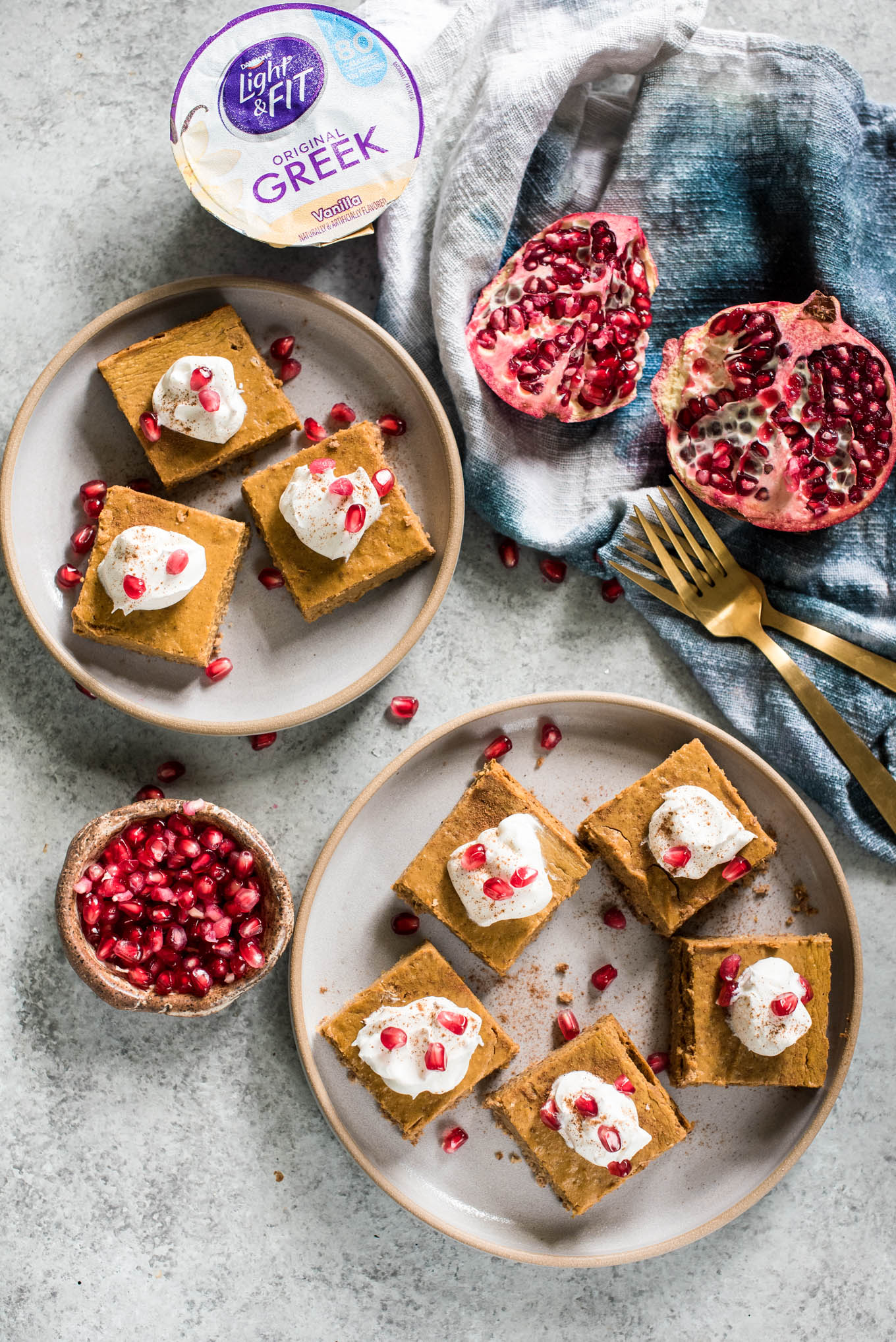 Pumpkin pie bars on a plate