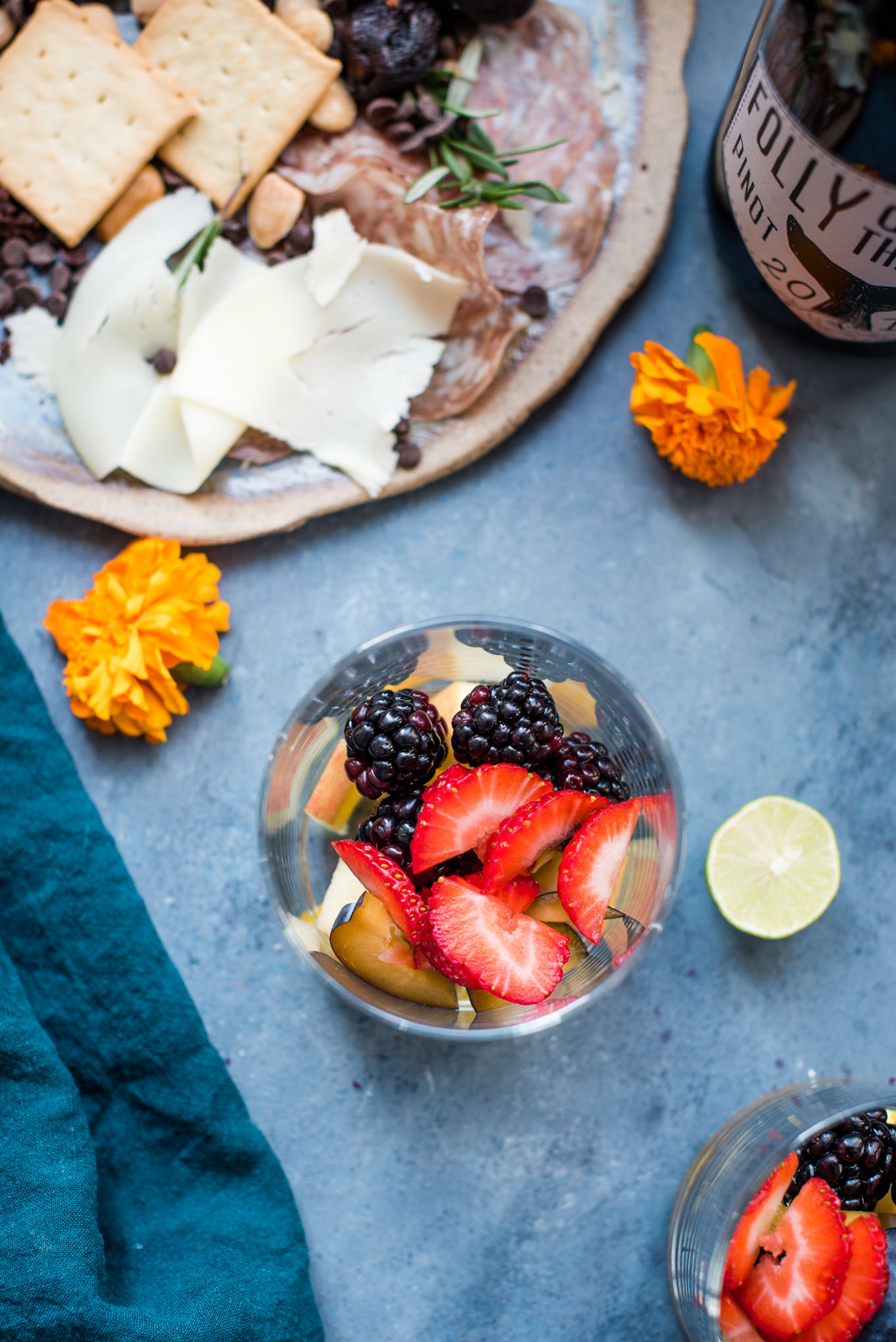 glass with fruit