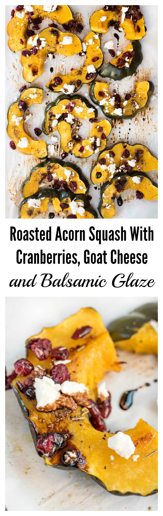 Roasted Acorn Squash with Cranberries, Goat Cheese and Balsamic Glaze #glutenfree #vegetarian side that will be perfect on your Holiday table | 