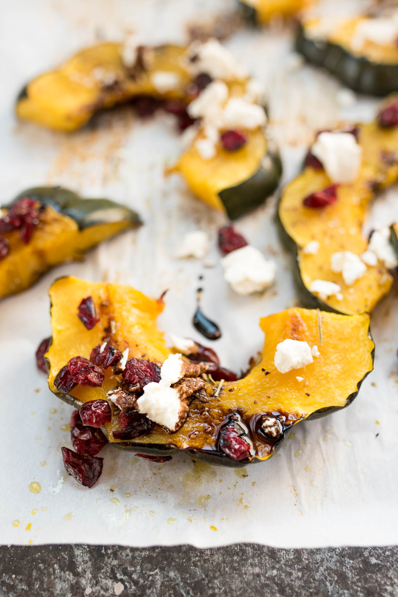 Roasted Acorn Squash with Cranberries, Goat Cheese and Balsamic Glaze #glutenfree #vegetarian side that will be perfect on your Holiday table | www.nutritiouseats.top 