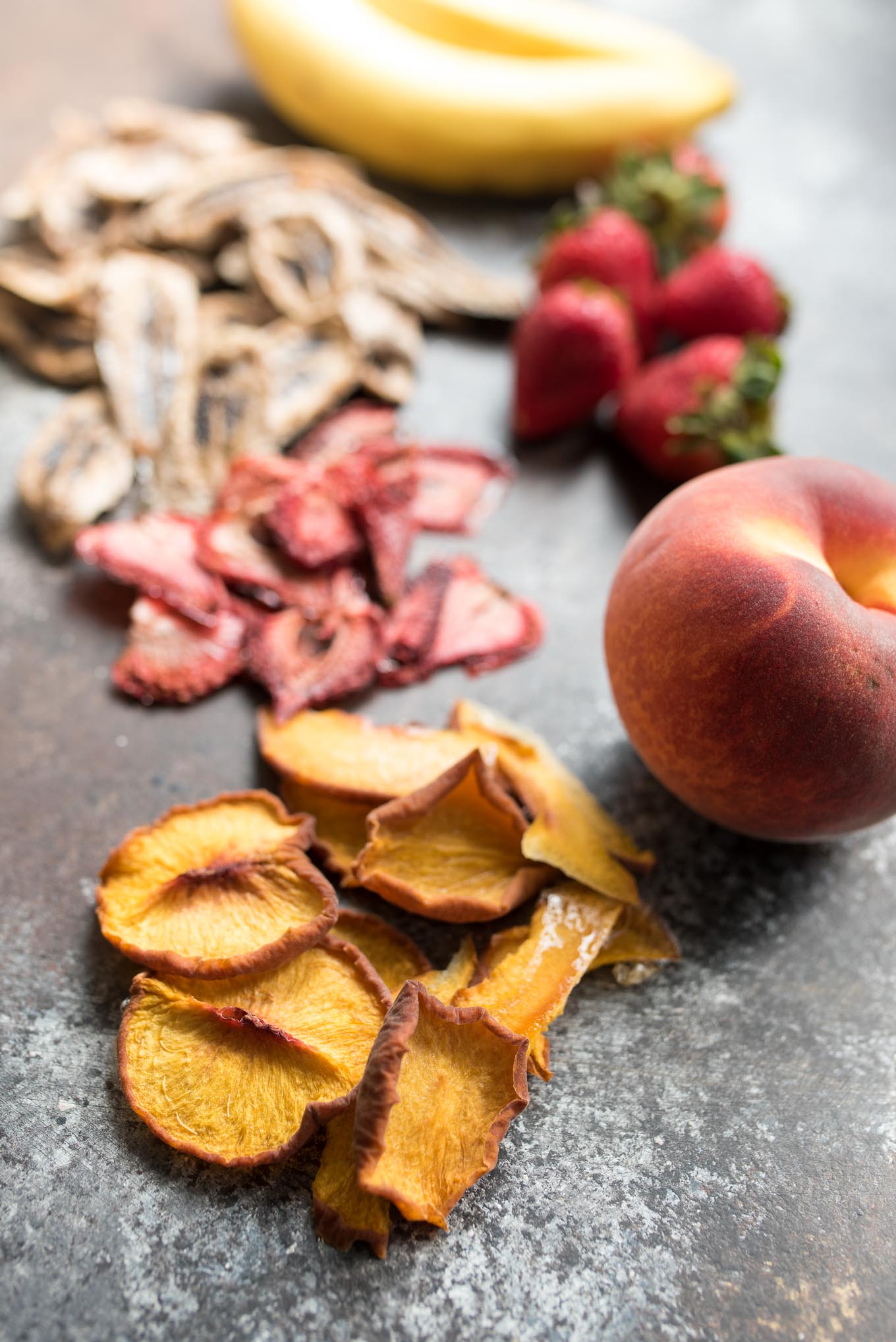 Simple Homemade Dried Fruit- all you need is fresh fruit and a low oven setting to make this no sugar added dried fruit! | 