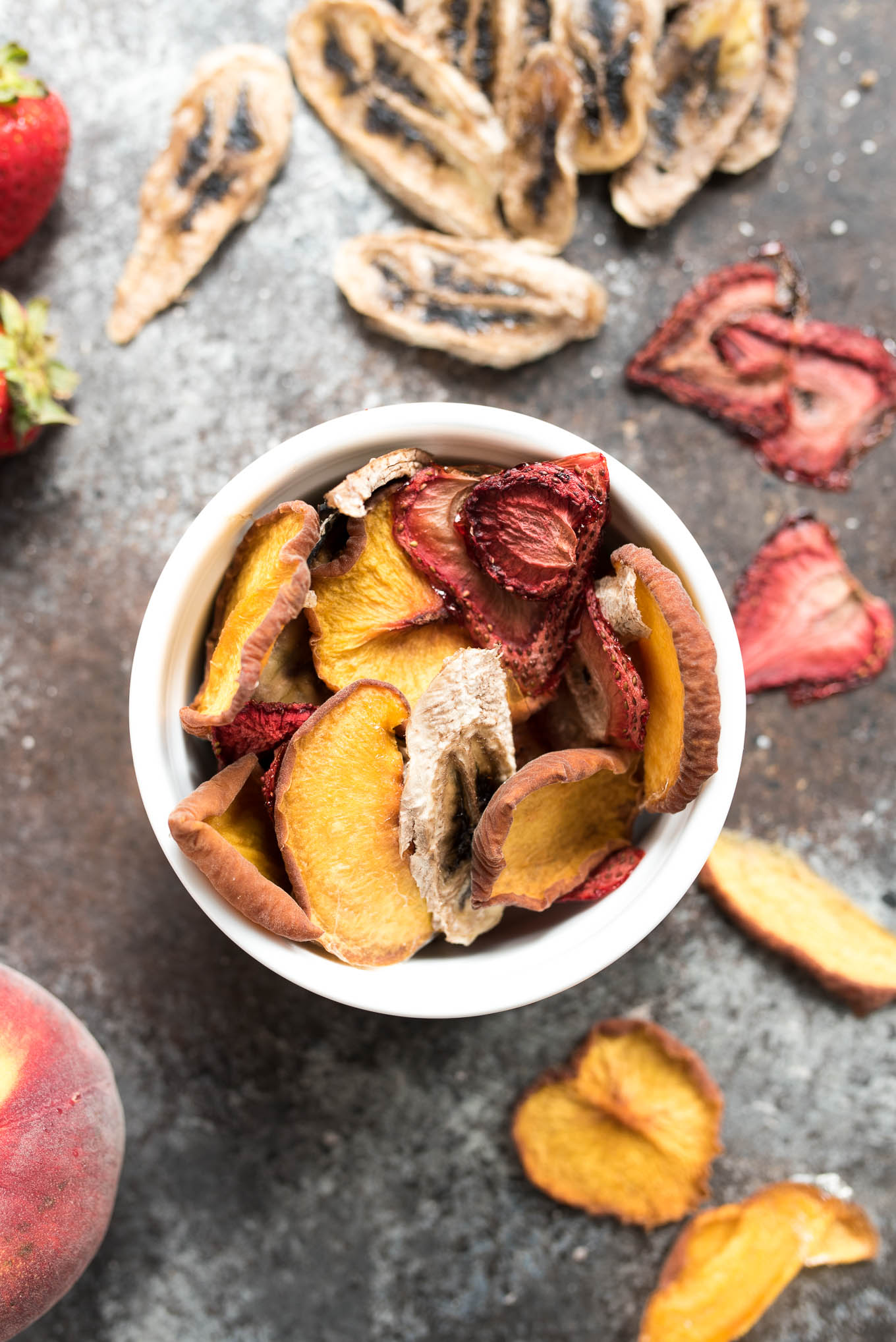 Simple Homemade Dried Fruit- all you need is fresh fruit and a low oven setting to make this no sugar added dried fruit! | 