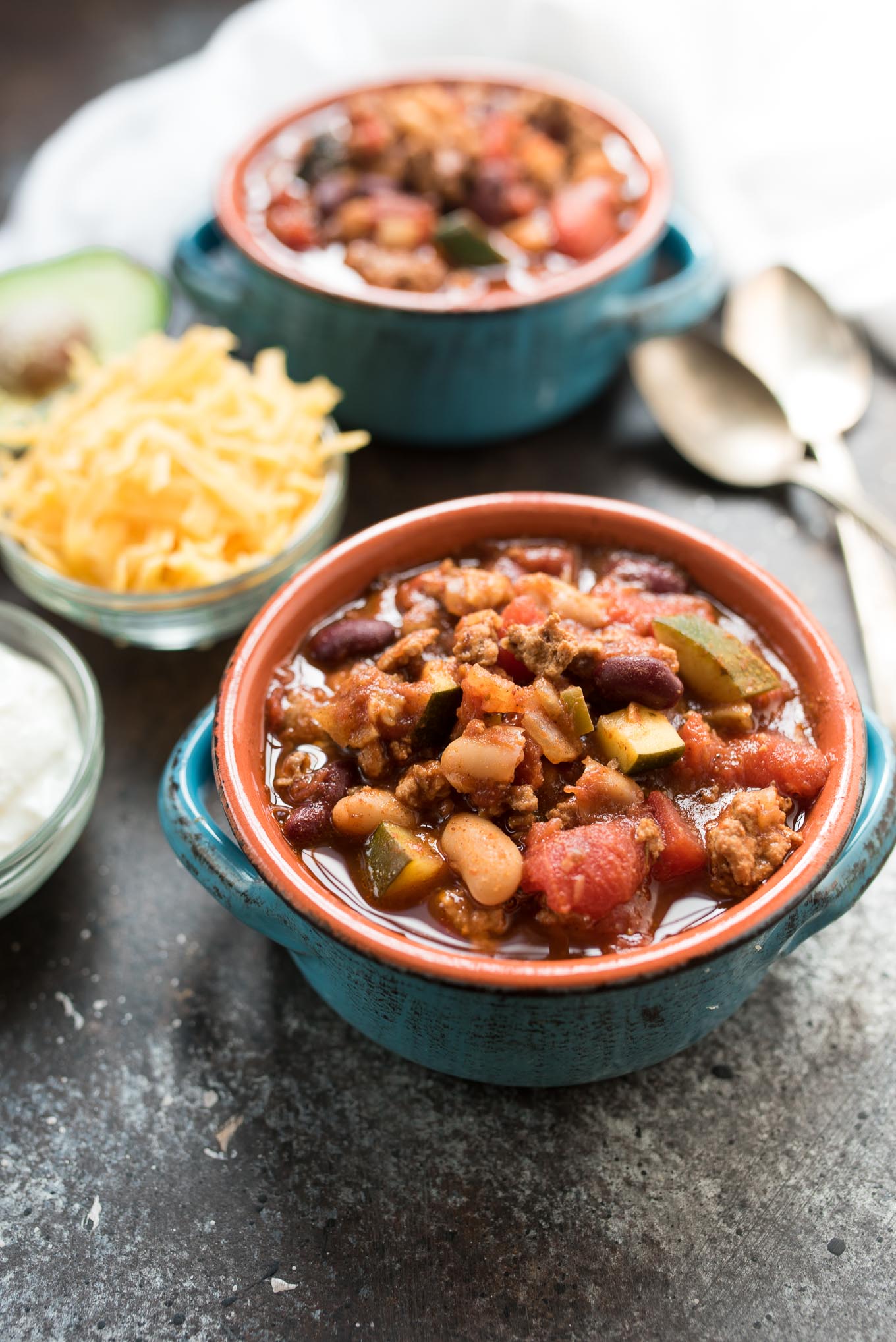 turkey chili in a bowl