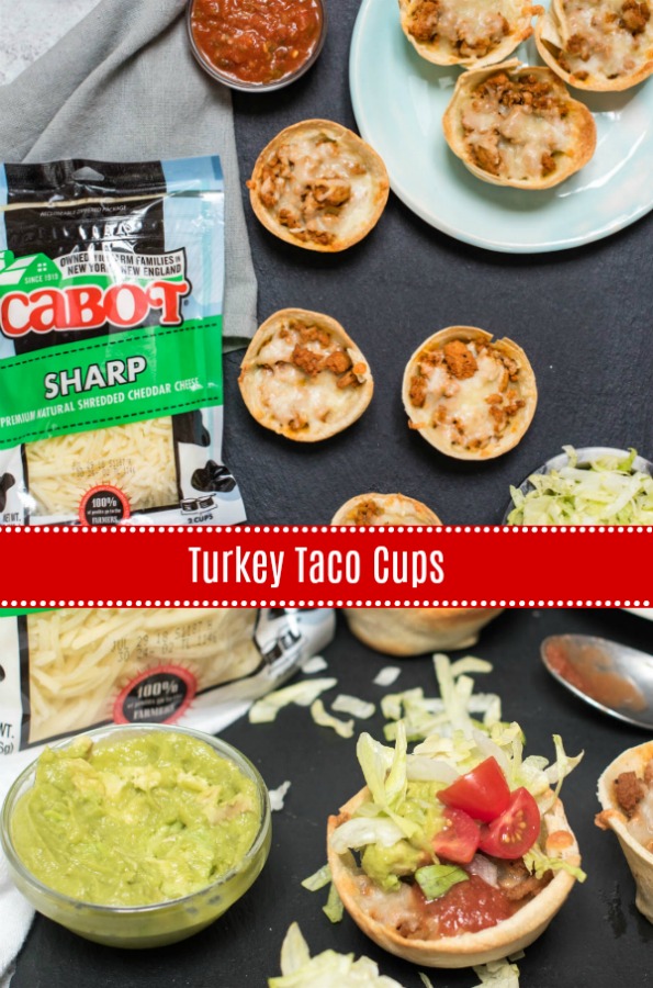 Turkey Taco Cups make a protein rich, hearty snack that will satisfy that after-school hunger!