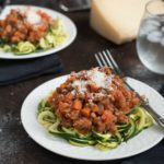 Zucchini Noodles With Turkey Marinara- Quick and easy, ready in under 30 minutes. Whole foods,, gluten free and paleo friendly. | 