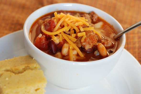 turkey chili in a bowl